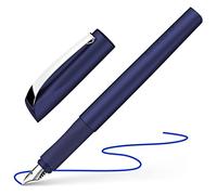 Schneider Ceod Shiny Fountain Pen (Right- and Left-Handed, M Nib, Incl. Royal Blue Ink Cartridge) Pacific Blue