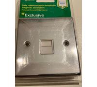 schneider data communication telephone single bt socket polished chrome