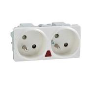 Schneider elec PPM - USY 21 02 - Base 2 Socket 2 Poles+ttf 16a 250v Pilot Ivory Single