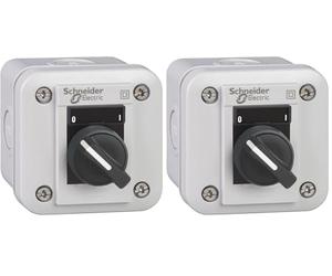 Schneider Electric 2 POS SELECTOR SWITCH - Rotary Push Button - White - Manual (Pack of 2)