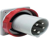 Schneider Electric 81883 Pk Panel Straight Plug 63A 3Pnt 380-415V, White