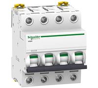 Schneider Electric a9 °F75420 ic60 N Circuit Breaker, Acti9, Curvature D, 4P, 85 mm Height x 72 mm Width x 78.5 mm depth, 20 A Current, 50/60 Hz, White