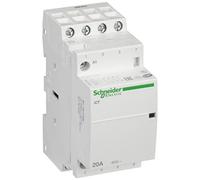 Schneider Electric A9C22824 iCT Contactor, Acti9, 20A, 4NO, 220-240VCA, 50Hz, White