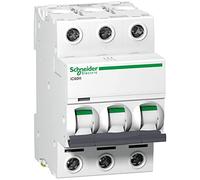 Schneider Electric A9F54320 iC60H 3 Module Triple Pole Type C MCB 20A 10kA (C60HC320)