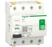 Schneider Electric Residual Current Circuit Breaker IID 4P 63A 30MA Type B-SI, A9Z61463