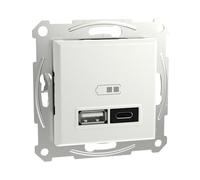 Schneider Electric Asfora EPH2770421D Flush-Mounted USB Charging Station Type A+C 45 W, Socket, Plug Terminals