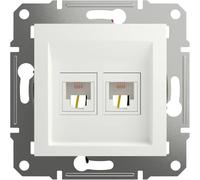 Schneider Electric Asfora EPH4270121D RJ11 Telephone Socket 2-Way Flush-Mounted 2 Outputs White