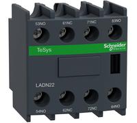 Schneider Electric, Auxiliary contact block, TeSys D, 2NO + 2NC, front mounting, screw clamp terminals, LADN22
