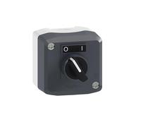 Schneider Electric Control station, Harmony XALD, XALK, plastic, dark grey lid, 1 selector switch, standard handle 22 mm, 1NO