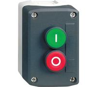 Schneider Electric Control station, Harmony XALD, XALK, plastic, dark grey lid, 2 flush push buttons 22 mm, marked I O, 1NO+1NC