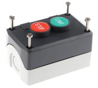 Schneider Electric Control station, plastic, dark grey lid, 2 flush push buttons Ø22, marked START STOP, 1 NO + 1 NC