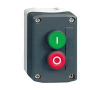 Schneider Electric dark grey station - green flush/red projecting pushbuttons Ø22 spring return