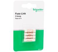 Schneider Electric Exclusive - Fuse Cartridge, 3A, 3Amp, Fuses Assorted, Mains Household UK, Red, 400112, Pack of 4