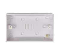 Schneider Electric Exclusive Square Edge White Moulded - Double Surface Pattress Box, 25mm Deep, GPAT2G25, White, Pack of 5