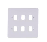 Schneider Electric GGBL06G Lisse White Moulded 6G Grid Front Plate