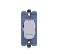 Schneider Electric GGBL20DPFZW Lisse White Moulded 20AX DP Switch Grid Module printed 'freezer'