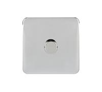 Schneider Electric GGBL6012LPCS Lisse Screwless Deco LED Dimmer 1G 2W 100W/VA PC, 100 W, 240 V, Polished Chrome