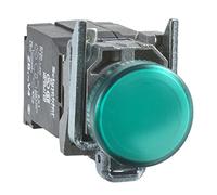 Schneider Electric green complete pilot light Ø22 plain lens with BA9s bulb 110...120V