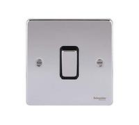 Schneider Electric GU1512BPC Ultimate Low Profile Polished Chrome Black Insert 1 Gang 2 Way 16AX Plate Switch