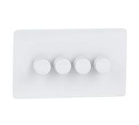 Schneider Electric GU6442CPW Ultimate Screwless Flat Plate (USFP), Removable Front Plate for Ease and Efficient Decorating, Wiring Devices, White Painted, 4 Gangs