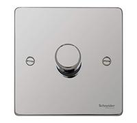 Schneider Electric GU6512CPC Ultimate Low Profile Polished Chrome 1 Gang 2 Way 400W/VA Mains & LV dimmer
