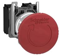 Schneider Electric Harmony XB4 - Emergency Stop Push Button Switch, Metal, 40 mm Mushroom, Trigger Latching Turn to Release, 1NC, 22 mm Mount, XB4BS8442, Red