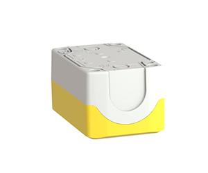 Schneider Electric - Harmony XALK Yellow Empty Enclosure Lid With Light Grey Base, 2 Cut-Outs, XALK02