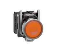 Schneider Electric Harmony XB4 - Illuminated Push Button Switch, Metal, Spring Return, 1NO + 1NC, 24 V AC/DC, 22 mm Mount, Flush Operator Profile, XB4BW36B5, Blue
