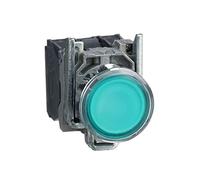 Schneider Electric Harmony XB4 - Illuminated Push Button Switch, Metal, Spring Return, 1NO + 1NC, 24 V AC/DC, 22 mm Mount, Flush Operator Profile, XB4BW33B5, Green