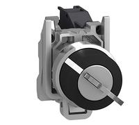 Schneider Electric Harmony XB4 - Key Selector Switch, Metal, 2 Positions, Ronis 455 Keylock, Stays Put, 1NO, 22 mm Mount, XB4BG41, Black