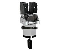Schneider Electric - Harmony XB4 Key Switch Selector, Flush Mounted, Metal, Ø30, Key 455, 3 positions, Stay Put, 2 NO, XB4FG33, Black