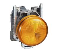 Schneider Electric Harmony XB4 - Pilot Indicator Light, Metal, Plain Lens, Integral LED, IP65 Rated, ATEX Directive, Lugs, Industrial Control, 24 V AC/DC, XB4BVB5EX, Yellow
