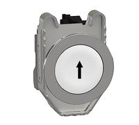 Schneider Electric Harmony XB4, Push button flush mounted, metal, whit,e Ø30, spring return, marked UP ARROW, 1 NO