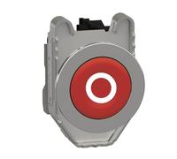 Schneider Electric - Harmony XB4 Push Button, Flush Mounted, White Marked "O" 1NC Screw Clamp, XB4FA4322, Red