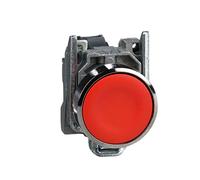 Schneider Electric Harmony XB4 - Push Button Switch, Metal, Spring Return, 1NC, 22 mm Mount, Unmarked, Flush Operator Profile, XB4BA42, Red