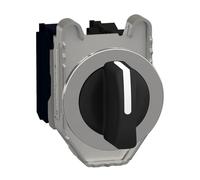 Schneider Electric Harmony XB4, Selector switch flush mounted, metal, black, Ø30, 3 positions, spring return to center, 2 NO