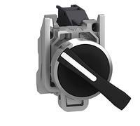 Schneider Electric Harmony XB4 - Selector Switch, Metal, 2 Positions, Stays Put, Long handle, 1NO, 22 mm Mount, XB4BJ21, Black