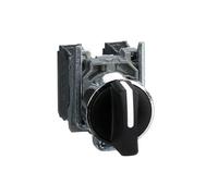 Schneider Electric Harmony XB4 - Selector Switch, Metal, 3 Positions, Stays Put, Standard handle, 2NO, 22 mm Mount, XB4BD33, Black