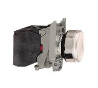 Schneider Electric Harmony XB4 Series White Flush Illuminated pushbutton Ø22 spring return 1NO+1NC 250V