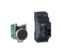 Schneider Electric Harmony XB4R - Wireless Push Button Switch and Configurable Receiver Unit Set with 10 Coloured Caps, Metal, 24…240 V AC/DC, 22 mm Mount, XB4RFA02
