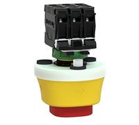 Schneider Electric - Harmony XB5 Antimicrobial Illuminated Emergency Stop, Plastic, Ø22, Trigger Latching Turn to Release, White/Red LED, 24V AC/DC, 1 NO + 2 NC, XB5AS84W3B41