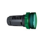 Schneider Electric Harmony XB5 - Monolithic Pilot Indicator Light, Plastic, Plain Lens, Integral LED, Industrial Control, 22 mm Mount, 24 V AC/DC, XB5EVB3, Green