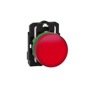 Schneider Electric Harmony XB5 - Pilot Indicator Light, Plastic, Plain Lens, Integral LED, Industrial Control, 22 mm Mount, 110…120 V AC, XB5AVG4, Red