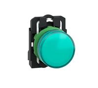 Schneider Electric Harmony XB5 - Pilot Indicator Light, Plastic, Plain Lens, Integral LED, Industrial Control, 22 mm Mount, 230…240 V AC, XB5AVM3, Green