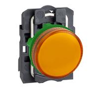 Schneider Electric Harmony XB5, Pilot light, plastic, orange, Ø22, plain lens for BA9s bulb, = 250 V