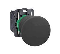 Schneider Electric Harmony XB5 - Push Button Switch, Plastic, 40 mm Mushroom, Spring Return, 1NO, 22 mm Mount, Unmarked, XB5AC21, Black