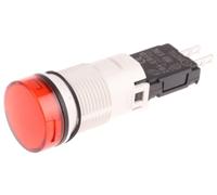 Schneider Electric - Harmony XB6 Complete Pilot Light, Plastic, 16mm, Integral LED, 12-24V, XB6AV4BB, Round Red