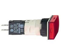 Schneider Electric - Harmony XB6 Complete Pilot Light, Plastic, 16mm, Integral LED, 12-24V, XB6DV4BB, Rectangular Red