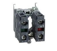 Schneider Electric, Harmony, ZB4BZ105, Single contact block with body/fixing collar, metal, screw clamp terminal, 1 NO + 1 NC