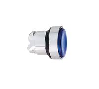 Schneider Electric Head for illuminated push button, Harmony XB4, metal, blue flush, 22 mm, universal LED, spring return, plan lens, unmarked